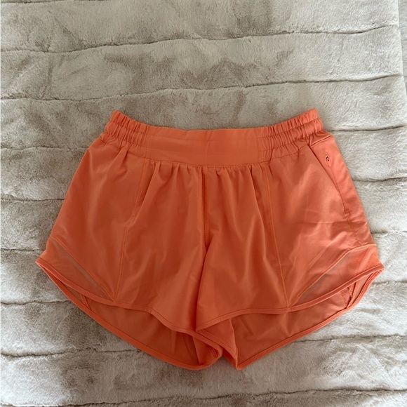 Lululemon Orange Hotty Hot 4 Inch Shorts - Picture 1 of 5